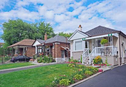 Street of modest homes