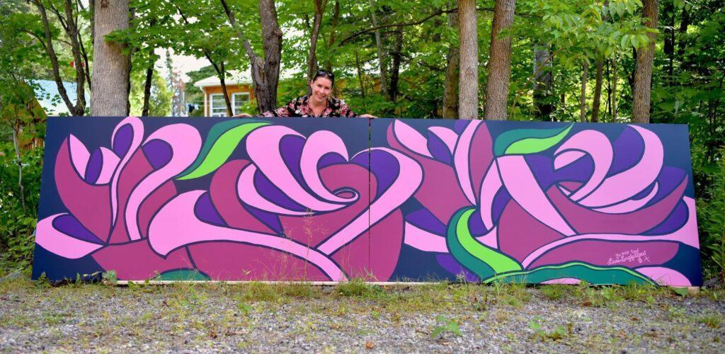 Local mural: Roses are pink