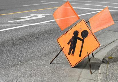 Road construction sign